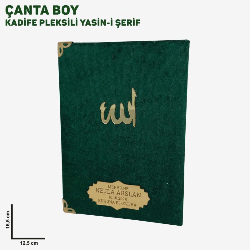 Kadife%20Kaplı%20Yeşil%20Pleksi%20İsimli%20Allah%20Lafızlı%20Çanta%20Boy%20Yasin%20Kitabı%20
