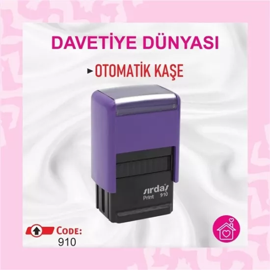 Otomatik Kaşe Serisi Sırdaş 910: Mor 10 x 26 mm