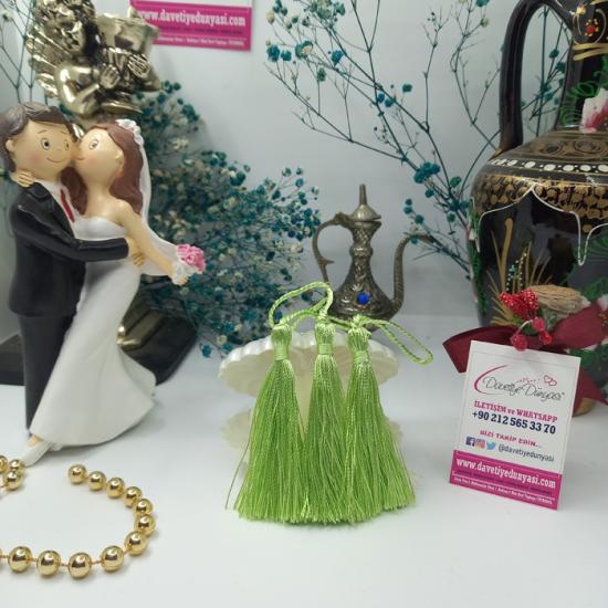 Açık Yeşil Renk Davetiye Püskülü ve Püskül Fiyatları