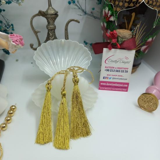Altın Rengi Davetiye Püskülü ve Püskül Fiyatları