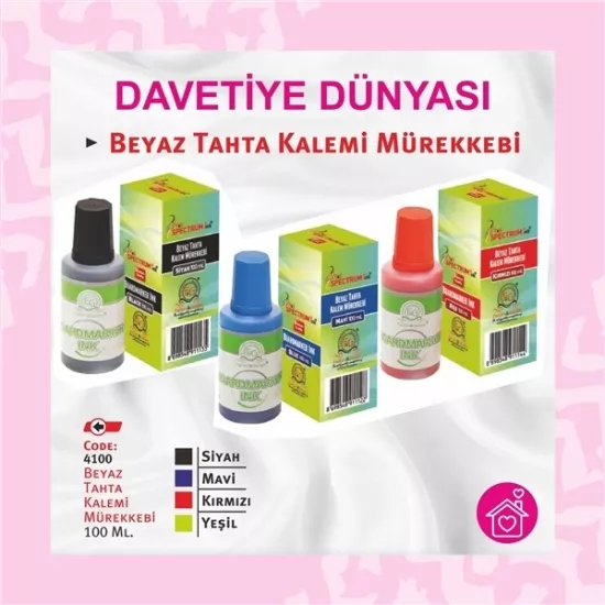 Beyaz Tahta Kalemi Mürekkebi 100 ml. Siyah