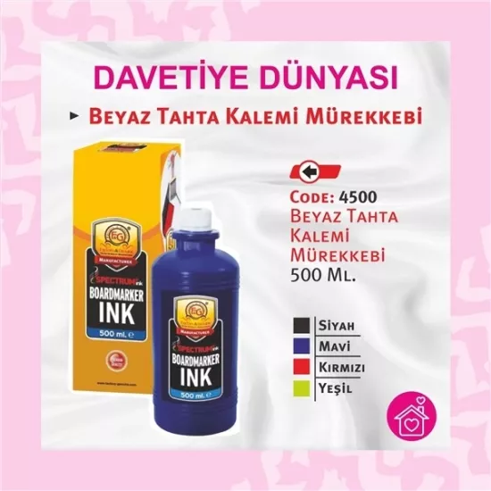 Beyaz Tahta Kalemi Mürekkebi 500 ml. Yeşil