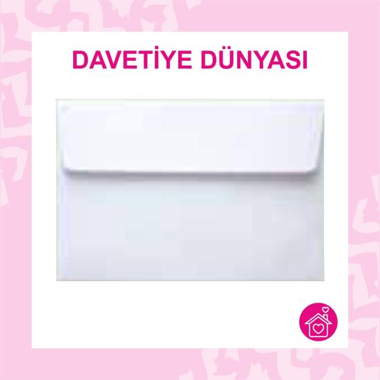 Buklet Davetiye Zarfı 11 x 22 1. Hamur 110gr