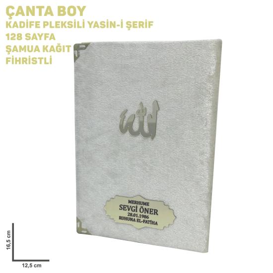 Beyaz Kadife Pleksi İsimli Yasin Kitabı