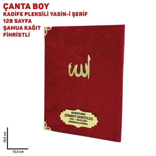 Kırmızı Kadife Pleksi İsimli Yasin Kitabı