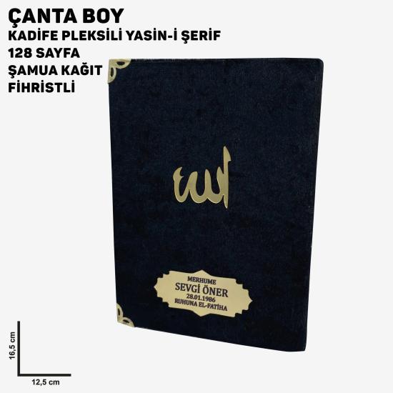 Siyah Kadife Pleksi İsimli Yasin Kitabı