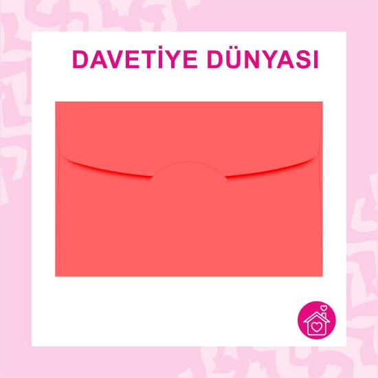 Davetiye Zarfı Çentikli Kırmızı 11.5 x 17.5 80gr