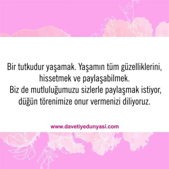 Duyulmamış Anlamlı Düğün Davetiye Sözleri 