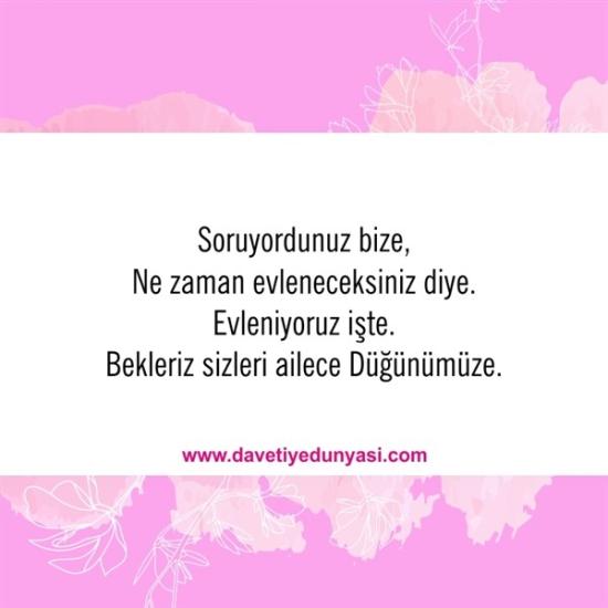 Duyulmamış Anlamlı Düğün Davetiye Sözleri 