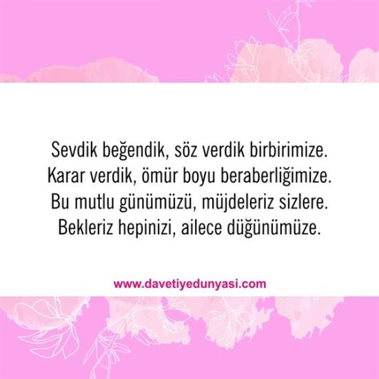 Duyulmamış Anlamlı Düğün Davetiye Sözleri 