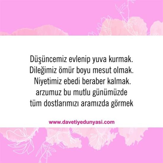 Duyulmamış Anlamlı Düğün Davetiye Sözleri 