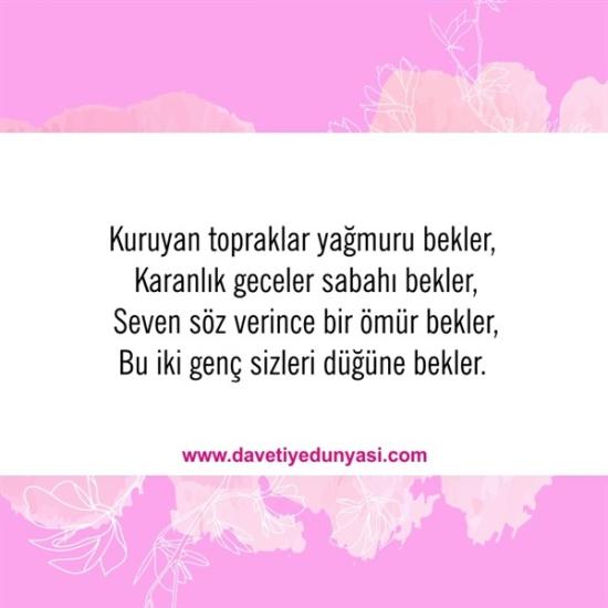 Duyulmamış Anlamlı Düğün Davetiye Sözleri 