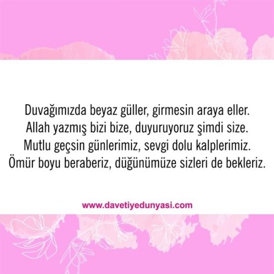 Duyulmamış Anlamlı Düğün Davetiye Sözleri 
