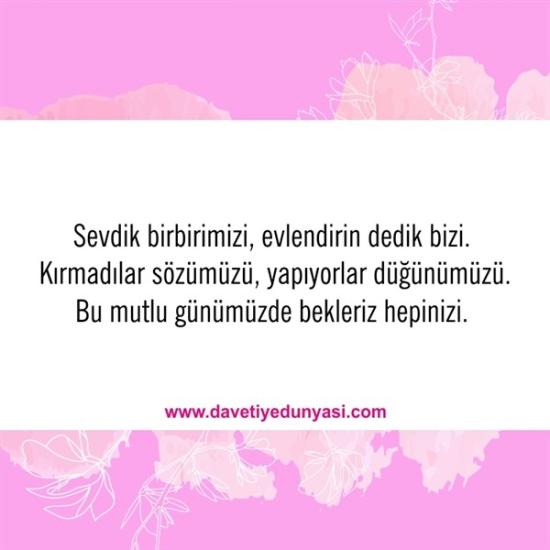 Duyulmamış Anlamlı Düğün Davetiye Sözleri 