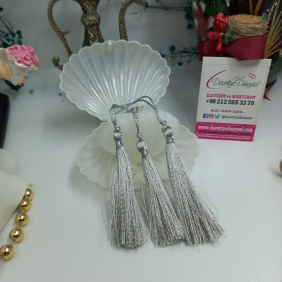 Gümüş Rengi Davetiye Püskülü ve Püskül Fiyatları