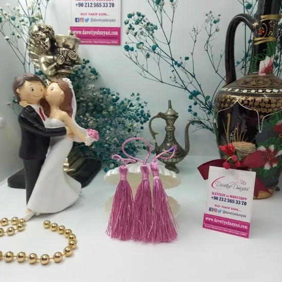 Pastel Pembe Davetiye Püskülü ve Püskül Fiyat