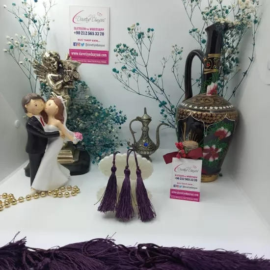 Patlıcan Moru Davetiye Püskülü ve Püskül Fiyat