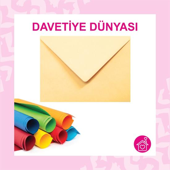 Renkli Davetiye Zarfı Sarı 13X18 80gr
