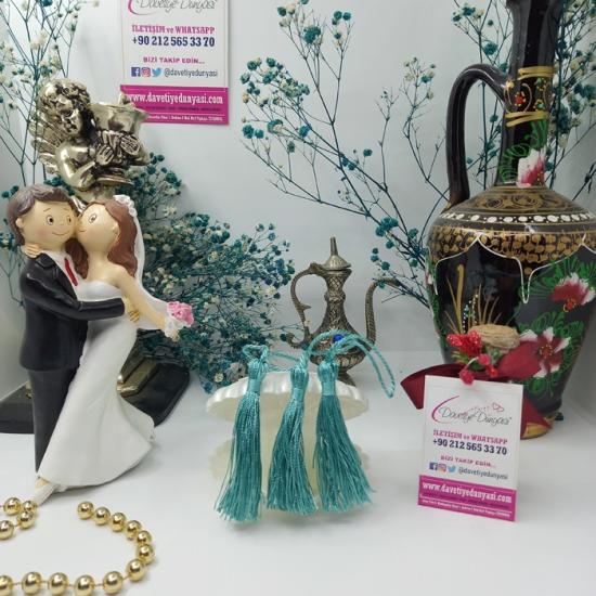 Su Yeşili Davetiye Püskülü ve Püskül Fiyatları