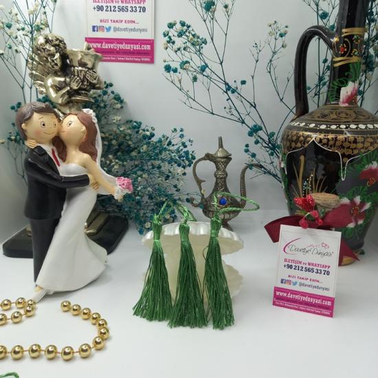 Yeşil Renk Davetiye Püskülü ve Püskül Fiyatları