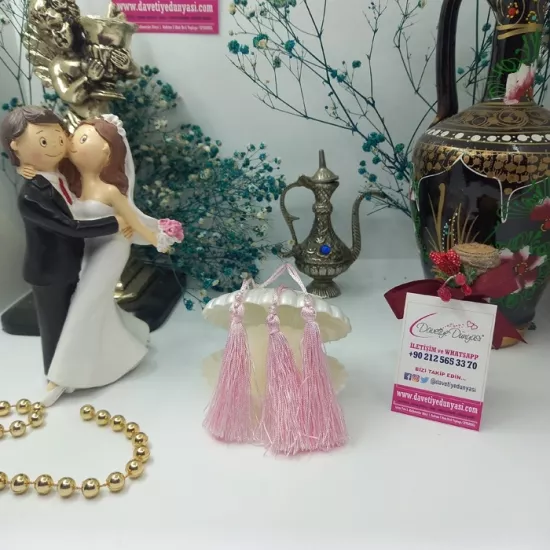 Yumuşak Pembe Davetiye Püskülü ve Püskül Fiyatları